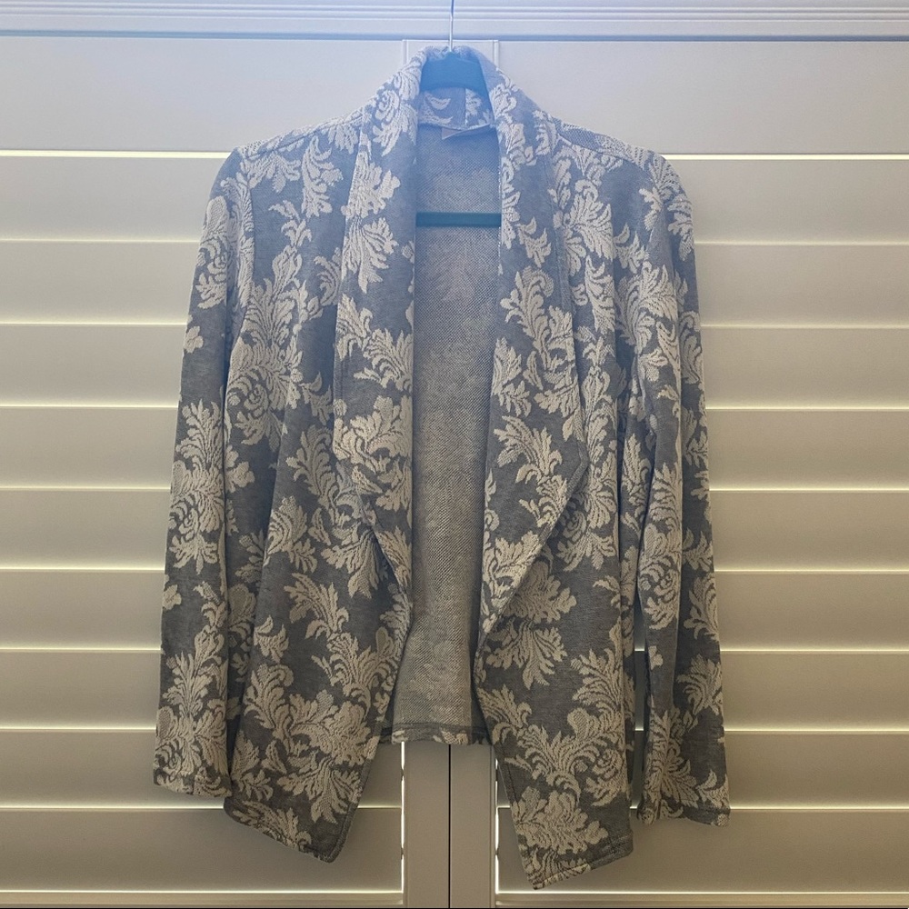 Chicos grey and white cardigan